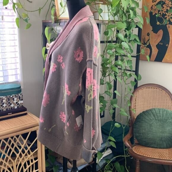 NWT Free People Chamomile Floral Print Cardigan Sweater - S - Picture 2 of 9